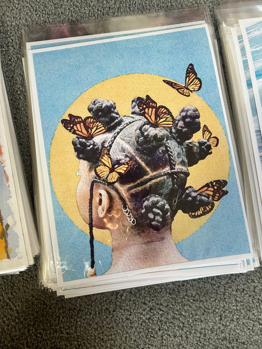 butta, fly girl art print